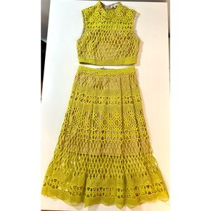 REVOLVE x ENDLESS ROSE Guipure Lace 2 Piece Crop Top and Skirt